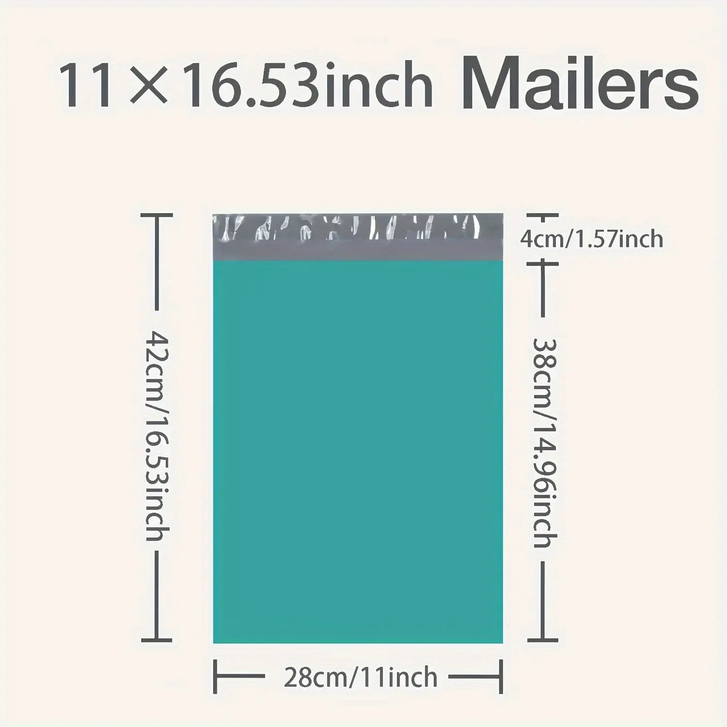Waterproof Thick Green Plastic Mailing Envelopes 25 Pieces, Reusable Secure Messenger Bags with Teal Metal Reinforced Closure, P view 5