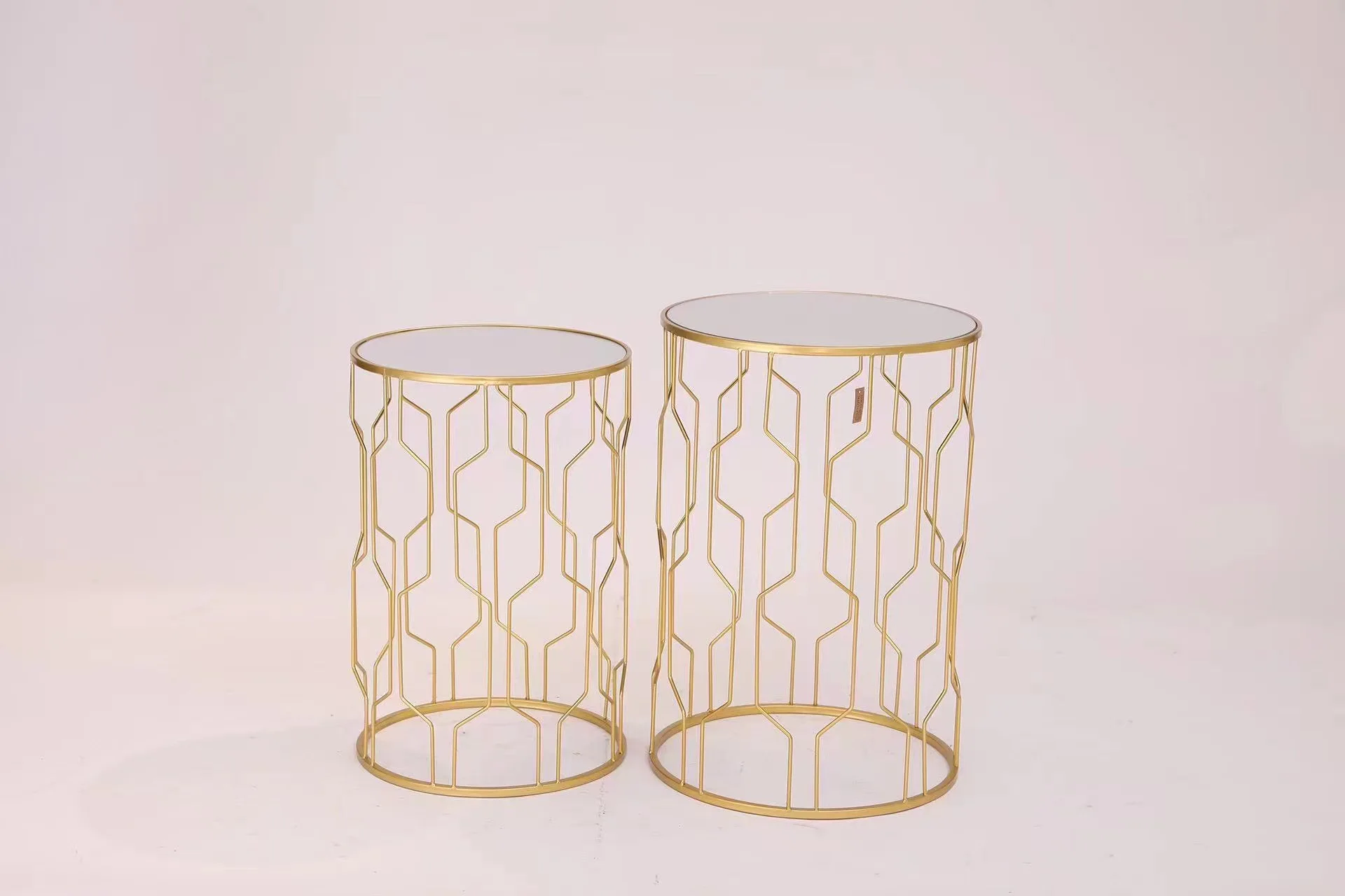 Set meja kopi besi tempa ruang tamu bundar, meja teh pintu masuk, meja bundar