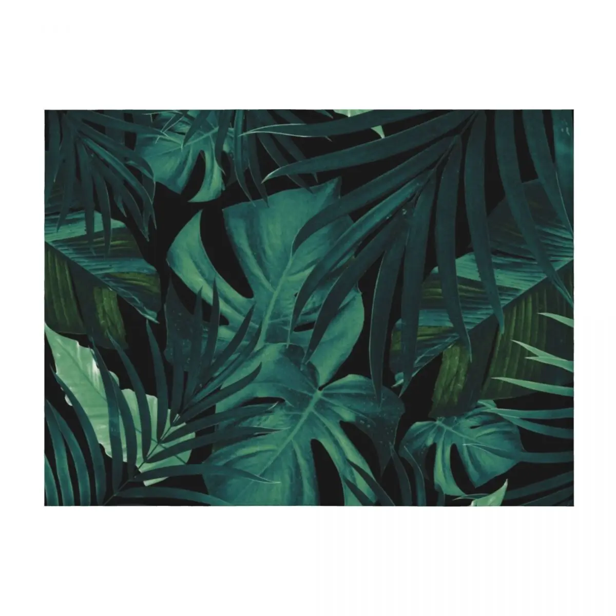 

Tropical Jungle Night Leaves Pattern #1 #tropical #decor #art Throw Blanket Moving Bed covers funny gift Camping Blankets