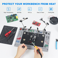 NEWACALOX Magnetic Helping Hands Soldering Station, Welding Silicone Pad, Cutting Mat, Third Hand Soldering Tool PCB Holder