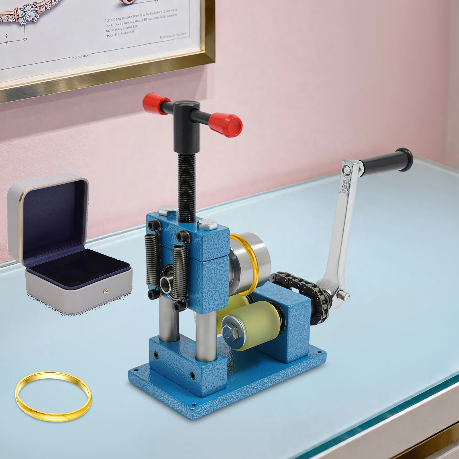 

Jewelry Bending Machine, Hand Crank Ring Bracelet Bending Press, Manual Metal Forming Tool for Rings, Bracelets, Jewelry Making