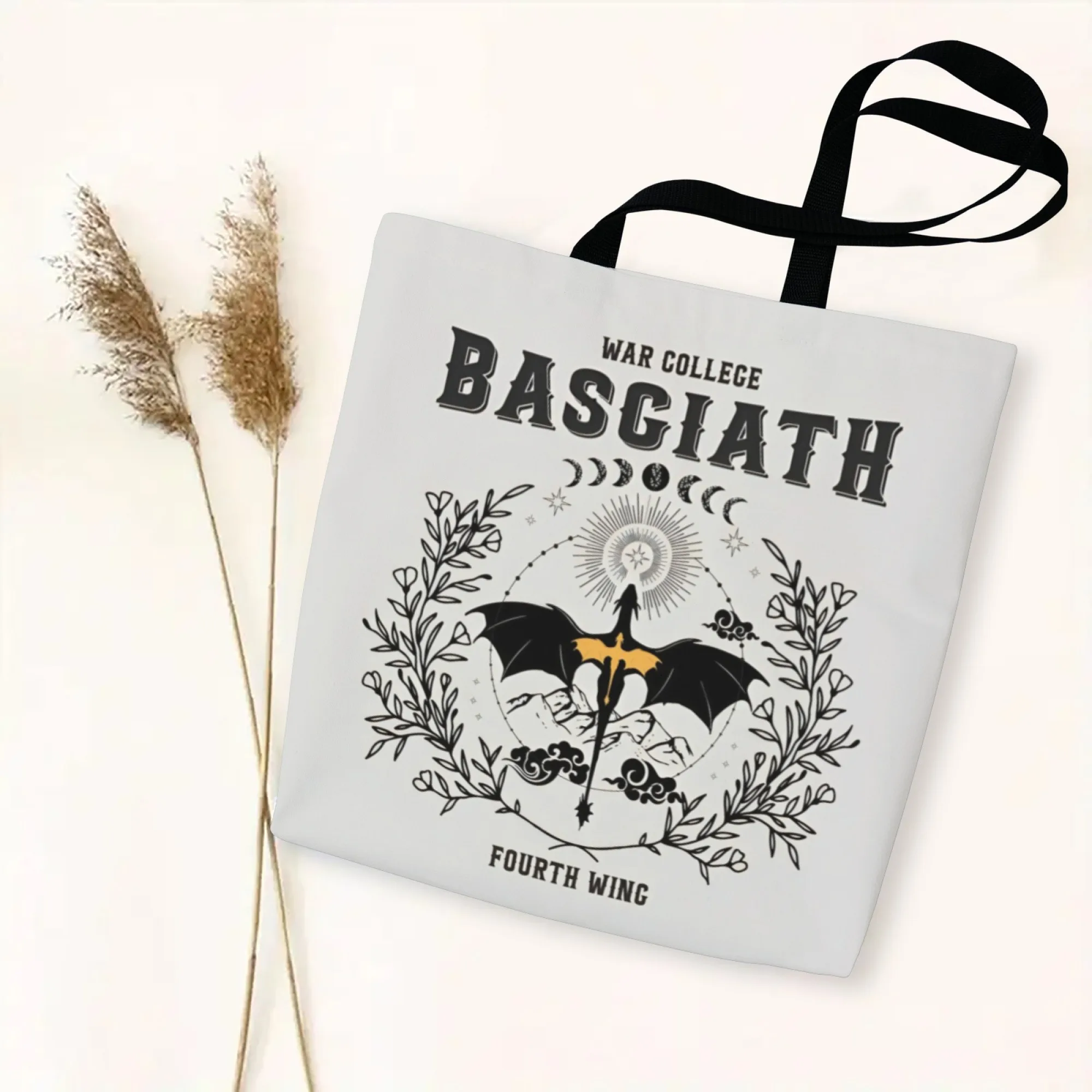 غريب الأطوار باسياث الحرب كلية التنين حمل حقيبة قماش قابلة لإعادة الاستخدام حقيبة كتف هدية للأصدقاء الذين عشقون تصاميم الجناح الرابع #3