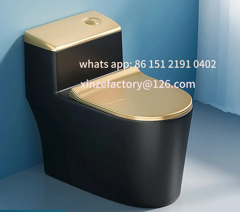 Customizable toilet, household toilet, personalized creativity, black and gold super vortex model