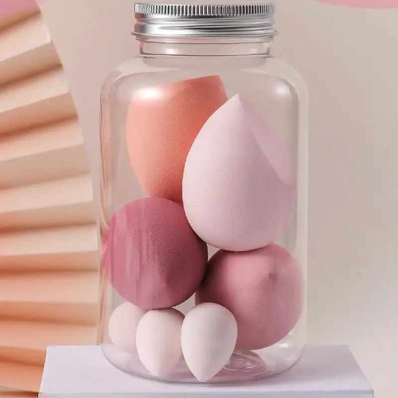 Hot Sale Face Make-Up Tool Set Met Organizer, Grote Beauty Eggs Fan Puffs Mini Beauty Eggs Duim Puffs Make-Up Spons Puffs