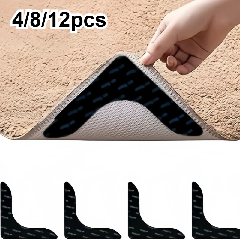 Carpet Non-slip Sticker Reusable Washable Anti Curling Carpet Patch Fixed Stickers Floor Rug Mat Tape Gripper Corner Pad Patches