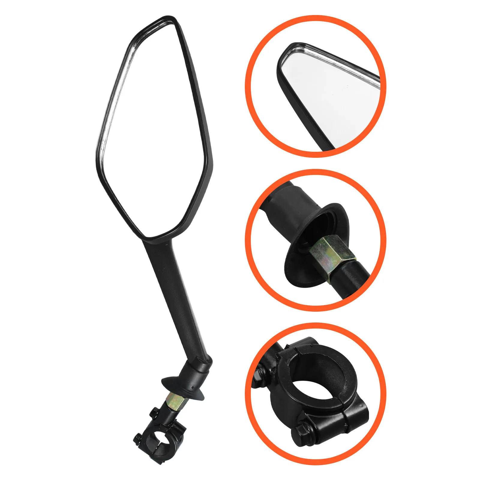 

1Set Bicycle Rearview Mirror ABS Material Handlebar Mount for Mountain Bike Electric Bike Cycling Rear View Safety Mirror