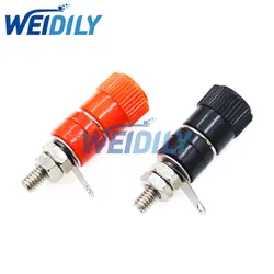 10PCS Terminal Blocks JS-910B 4mm Amplifier Terminal Connector Binding Post Banana Plug Jack Mount Black 5 Red 5