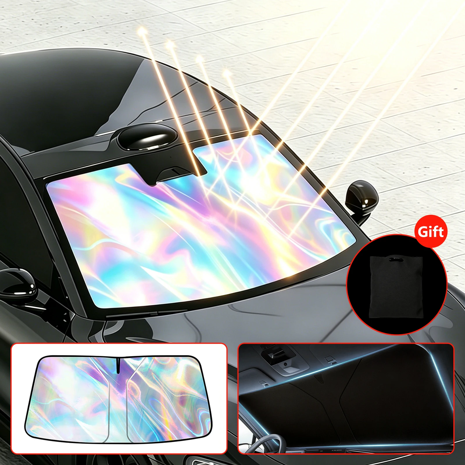 

Sunscreen and heat insulation sunshade for car front windshield, sunshade cloth for car front windshield