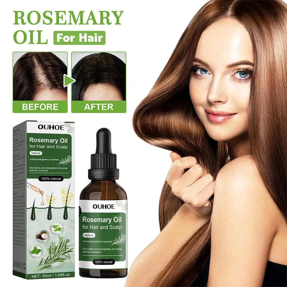 50ml Pure Rosemary Hair Oil For Dry Scalp Stimulates Hair Care Essential Oil Refreshing Firming Skin Rosemary Oil