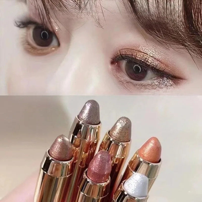 Rozświetlacze Cienie do powiek Kredki Perłowe, delikatne, połyskujące, rozjaśniające, długotrwałe, nie rozmazujące się Cienie do powiek w sztyfcie Dwustronne