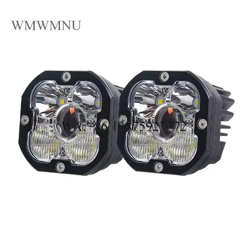 Wmwmnu 3 Inch LED Offroad Engine Hood Ultra Bright Yellow White Spotlight with Light for Pickup Car Off Road 4X4