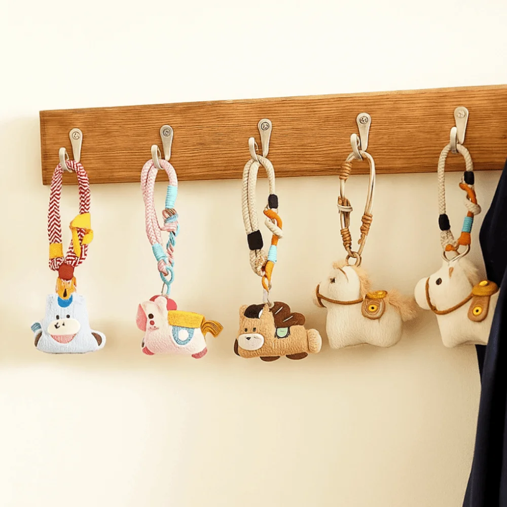 

Cute Stuffed Animal Horse Cartoon Year of Horse Zodiac Pony Figurine Fluffy Blessing Words Chinese New Year Gift Horse Ornament