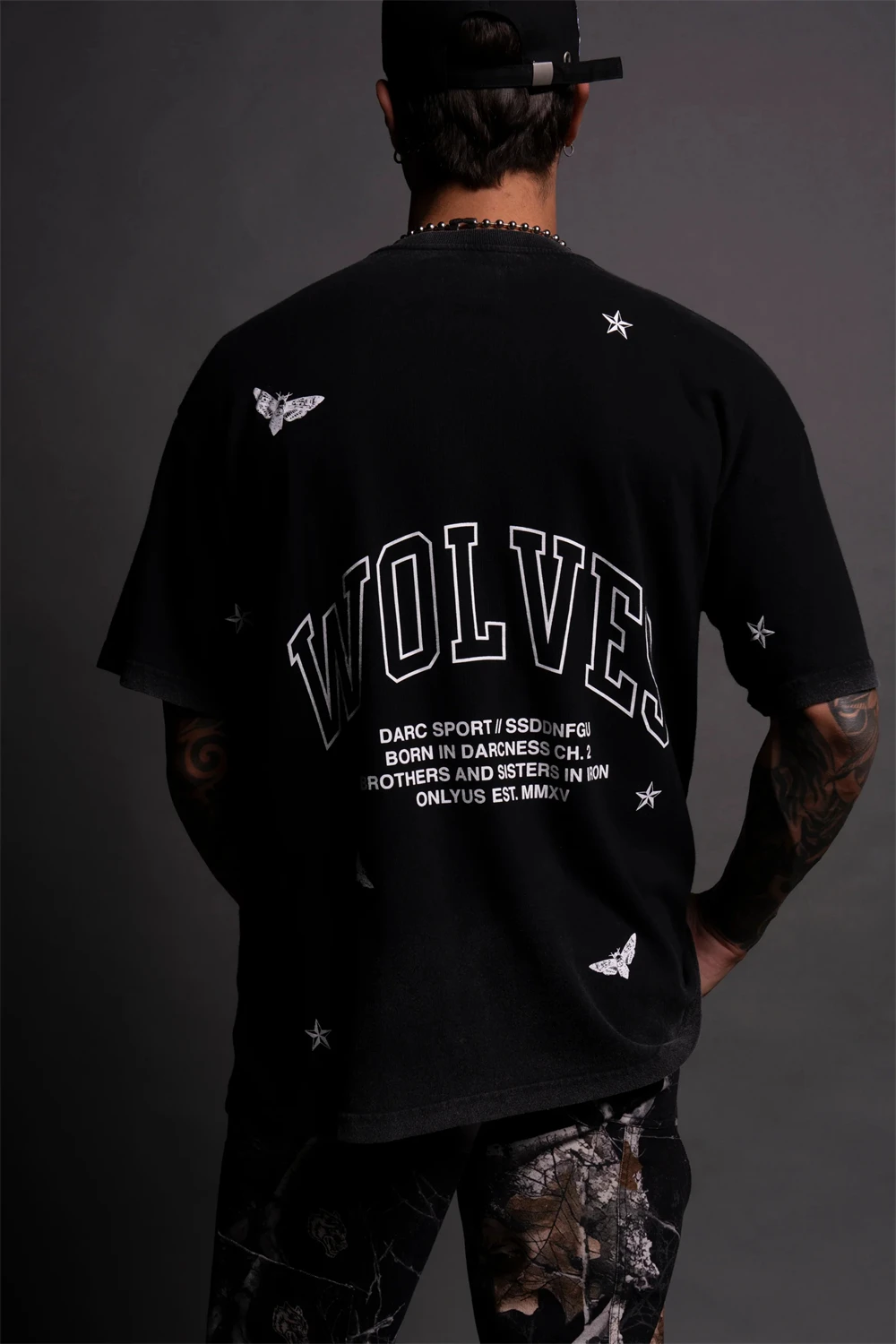 WOLVES Co branded brand Hip Hop Streetwear Man T-shirts Print T Shirt Men Summer 100% Cotton Tees O-Neck Short Sleeve Tees Tops