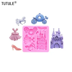 3D Pumpkin Cart castle Princess dress horse Chocolate Cake Silicone Mould DIY drop glue Accessories epoxy resin Silicone Mold
