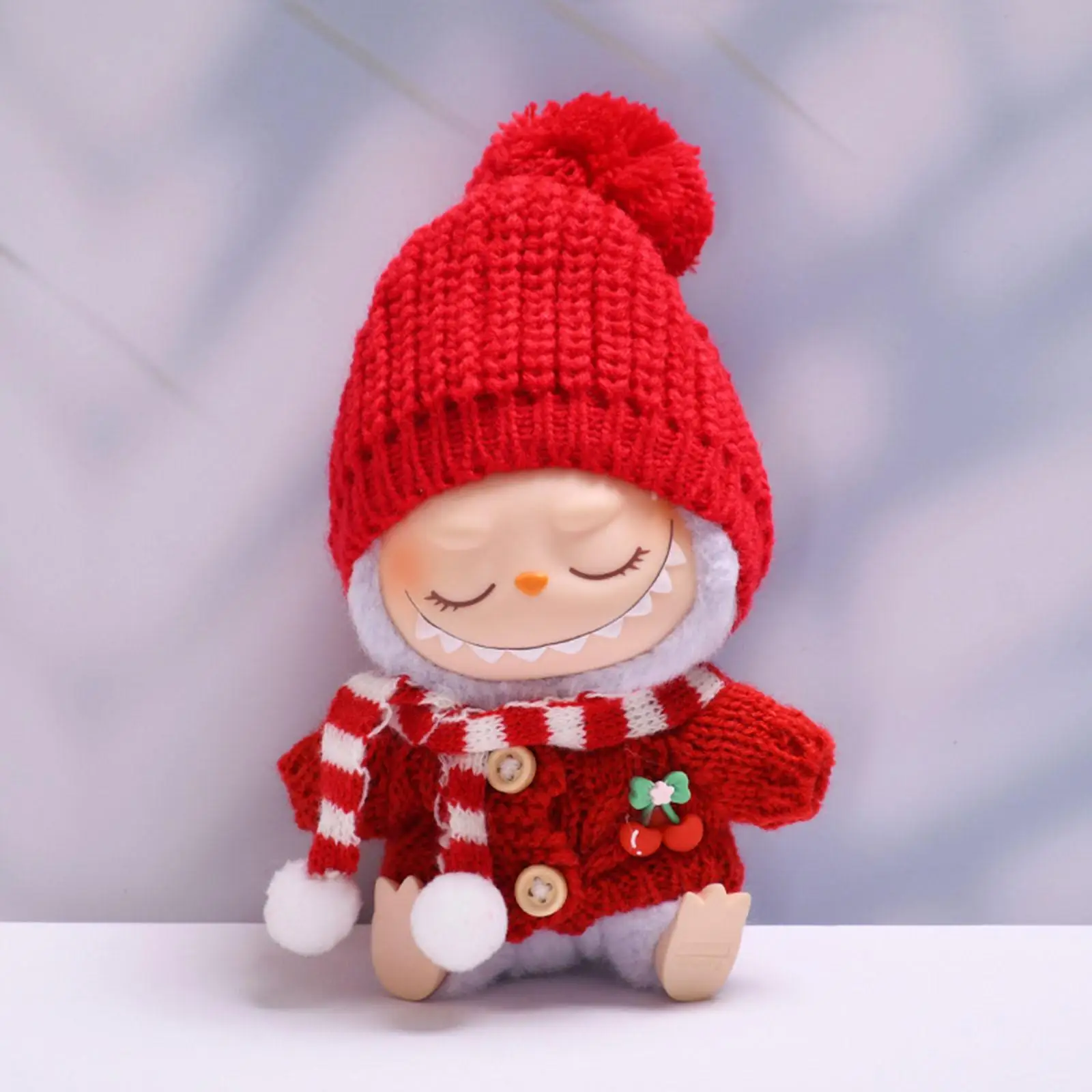 

Doll Sweater and Hat Scarf Cloth Costume for 15cm 17cm Dolls Stylish Doll Clothes for Kids Fun