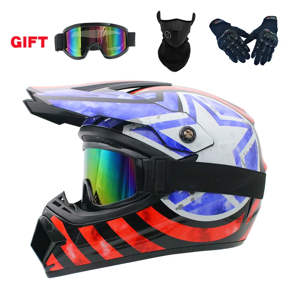 Profissional motocicleta motocross fora de estrada capacete dot racing casque moto helme com presente gratuito