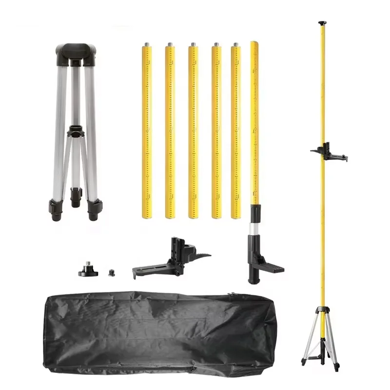 4.2M Laser Level Rod Height Adjustable Telescopic Rod Aluminum Tripod Bracket Lifting Support Rod Extension Bracket Laser Level