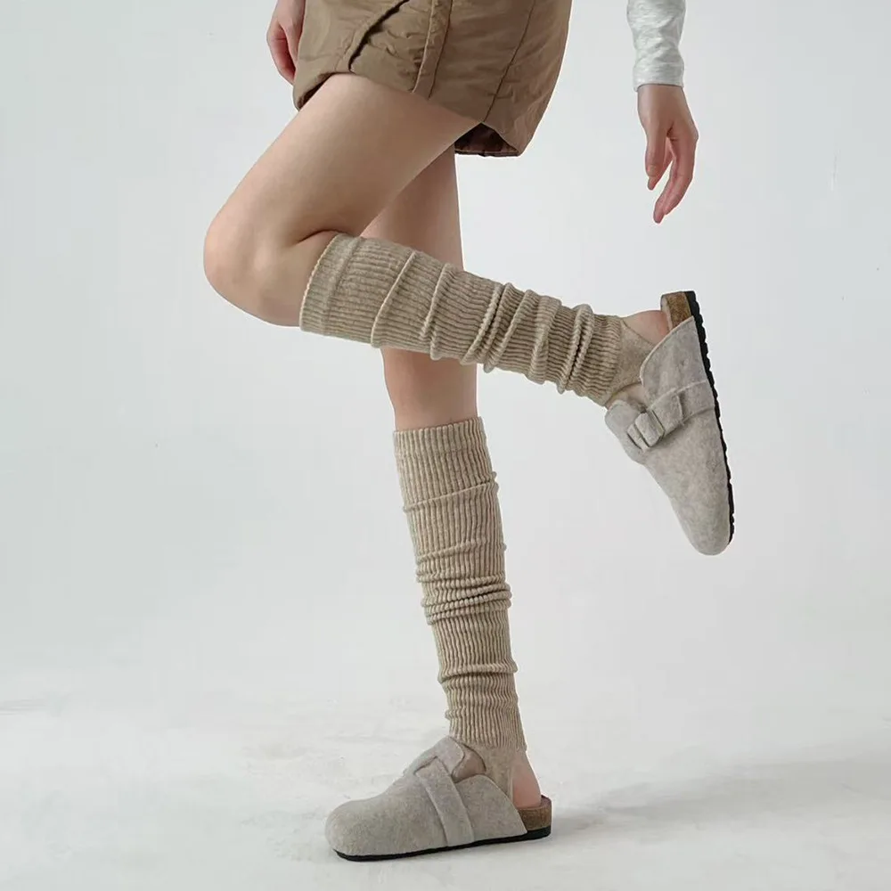 Women's Cashmere Leg Warmers Open Toe Slimming Long Boot Socks for Yoga Ballet Dance Winter​ Blend Slouchy Heel Ankle Footed