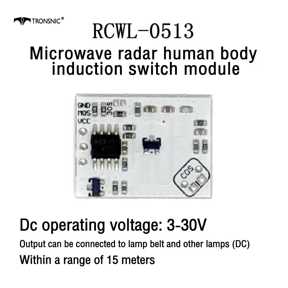 5PCS RCWL-0513 Microwave Radar Human Body Induction Switch Module Intelligent Induction Detector Can Directly Light Strip Band