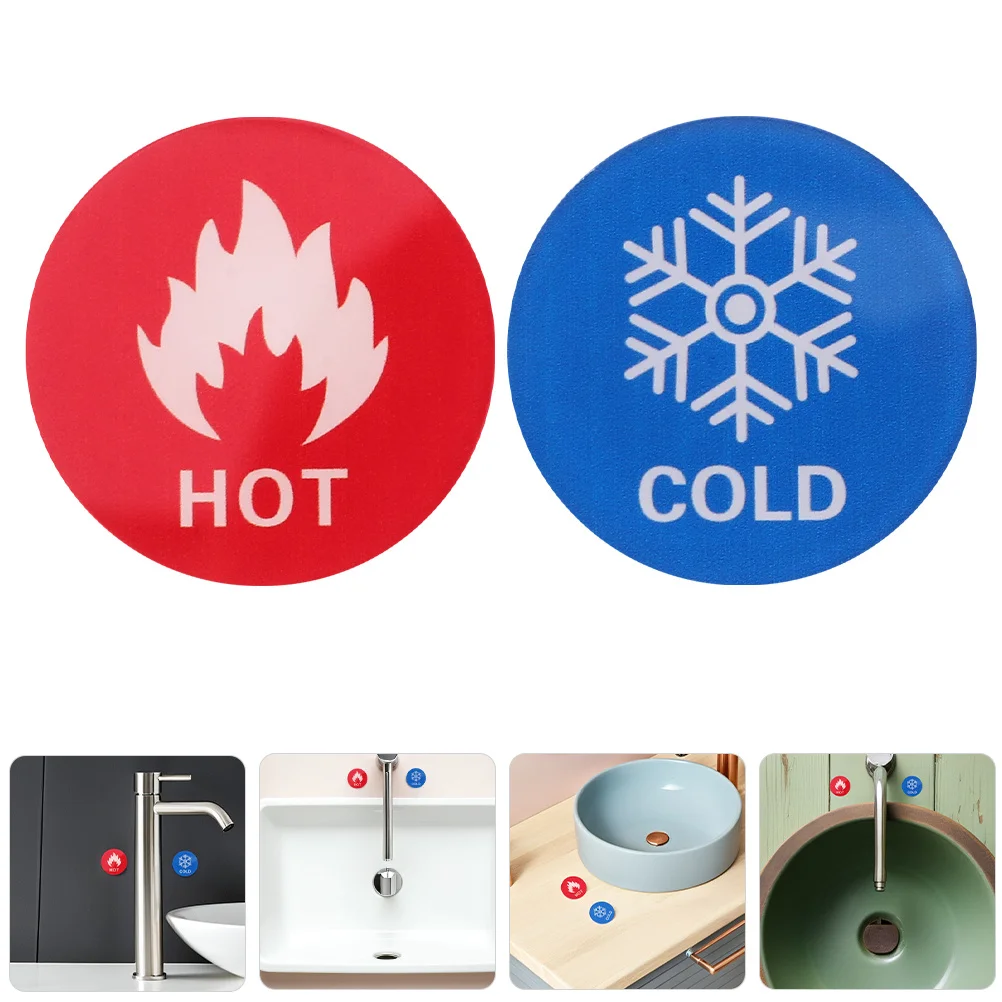 

15 Pairs Hot Cold Water Labels Bathroom Self-Adhesive Acrylic Indicator Clear Distinction For Hotels Public Restrooms Home Use