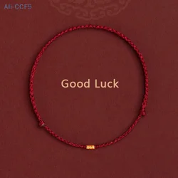 Snake Year Lucky Red Rope Bracelet Chinese Style Four-leaf Bracelets Men Women Handmade Jewelry Birthday Gift