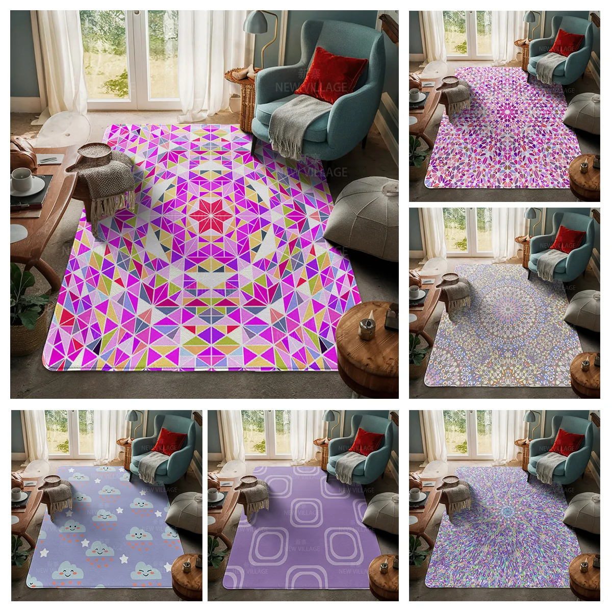 House entrance carpet Home door mat Living Room Bath Foot decoration non-slip rugs Modern geometric pattern nordic simple boho