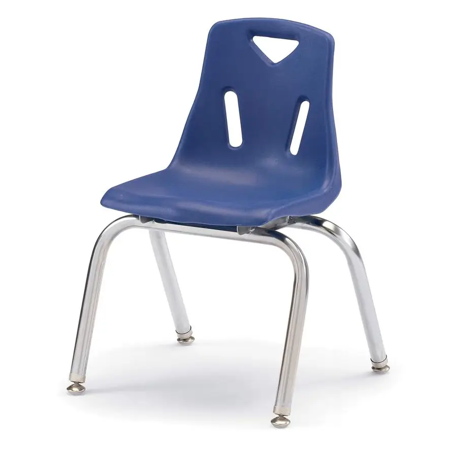 

8144JC1003 Stacking Chair with ChromePlated Legs, 14 Height, Blue