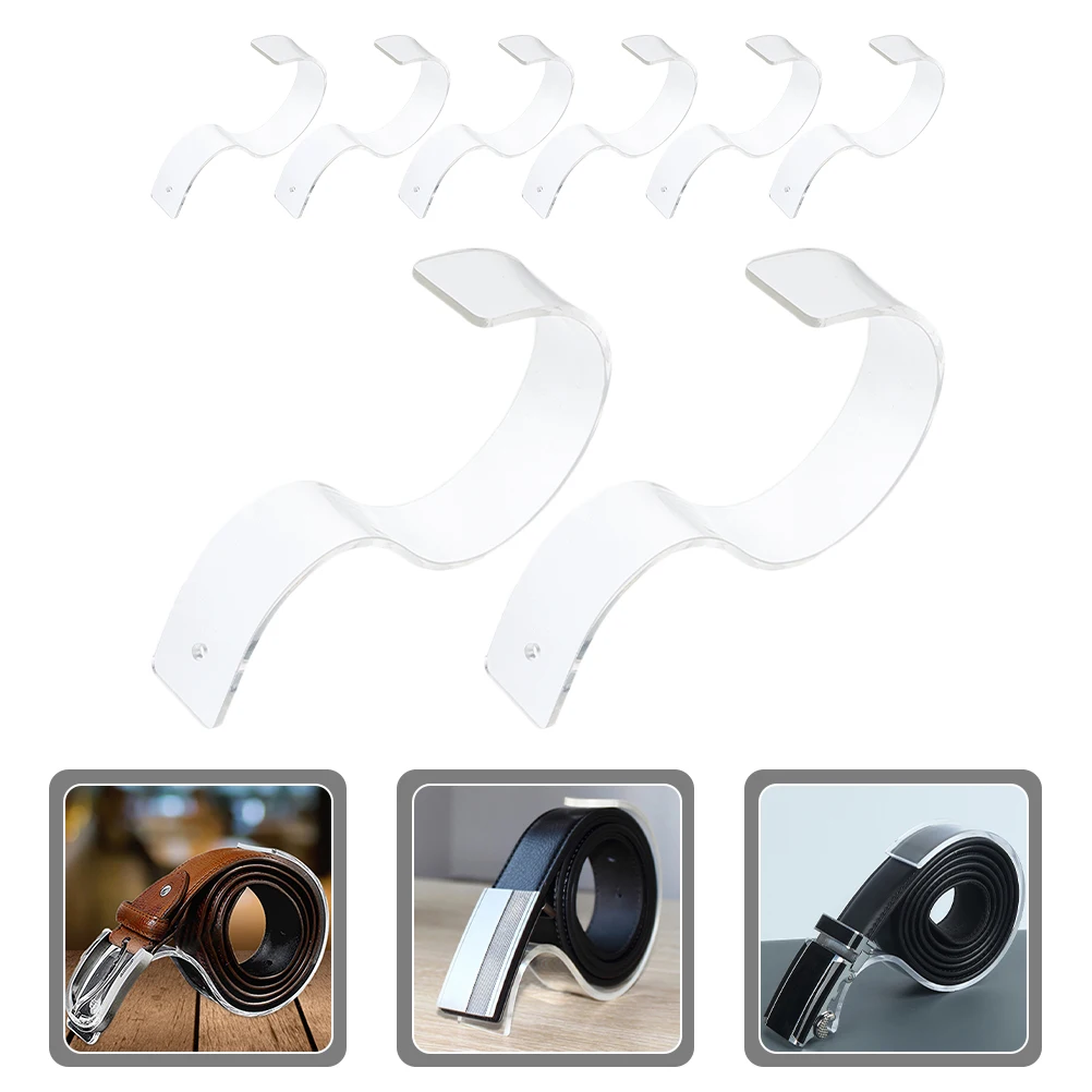 

8 Pcs Decorate Acrylic Belt Display Stand Strap Organizer Displaying Stands for Belts