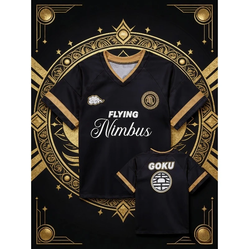 Neue Fußballtrikots Japanischer Anime Dragon Ball Goku Saiyan T-Shirt Sportlich Lässig für Männer und Kinder