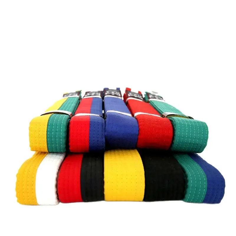 Good Quality Cotton Taekwondo Belts Black Red Green Yellow Belt Karate Judo Belt Karate 10 Levels Professional TKD Belts 250cm