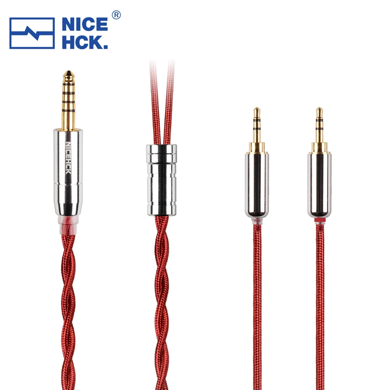 Cabo para auscultadores NiceHCK-HiFi Audio, 4N Pure Silver Coaxial, 4.4mm Balanced, HD650, 3.5mm duplo, 2.5mm, HD600, HD580, HD660S