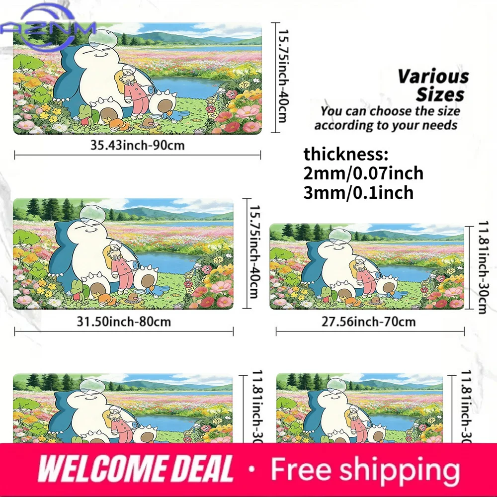 

Snorlax & Friends Flower Field Gaming Mouse Pad with Non-Slip Rubber Base