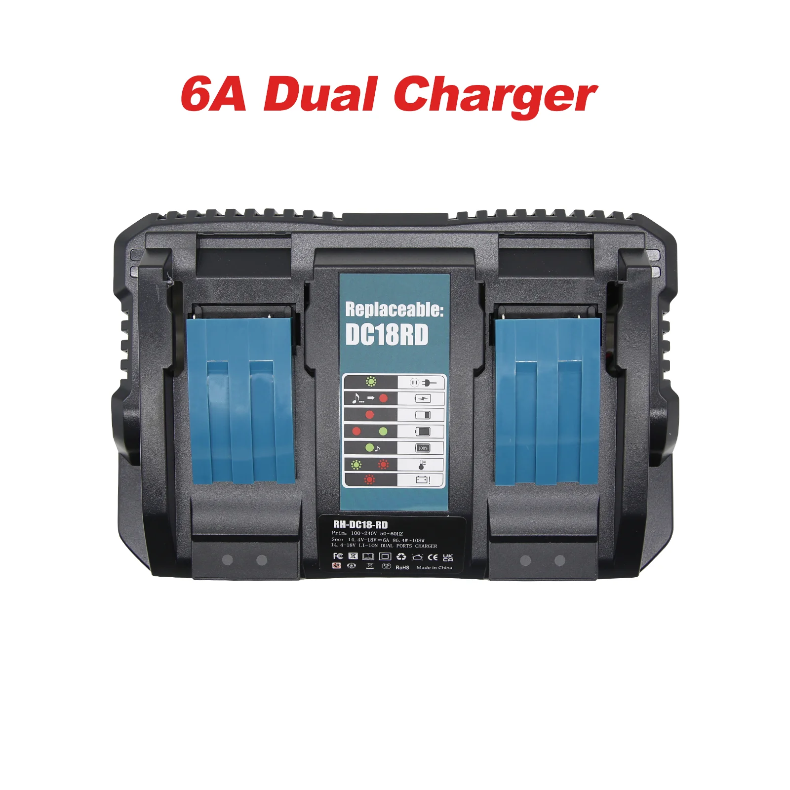 Powtree 18V 6,0Ah/8,0Ah Akku für Makita BL1830 Ersatzakku BL1860 BL1850B BL1840 BL1830 BL1815 mit 4A/6A Ladegerät