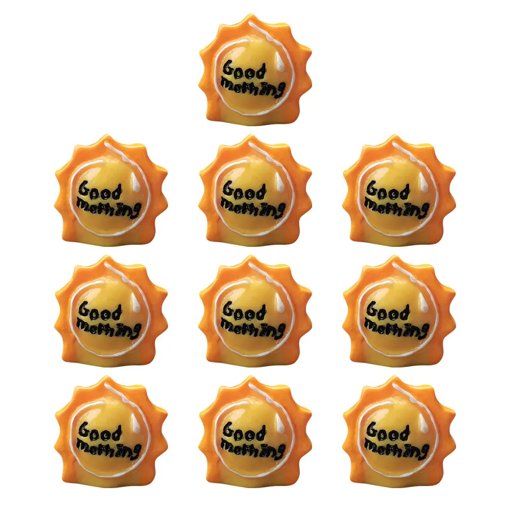 

10Pcs Miniature Sun Dollhouse Resin Sculptures Cute DIY Fairy Garden Micro Landscape Terrarium Decoration Beach Bonsai