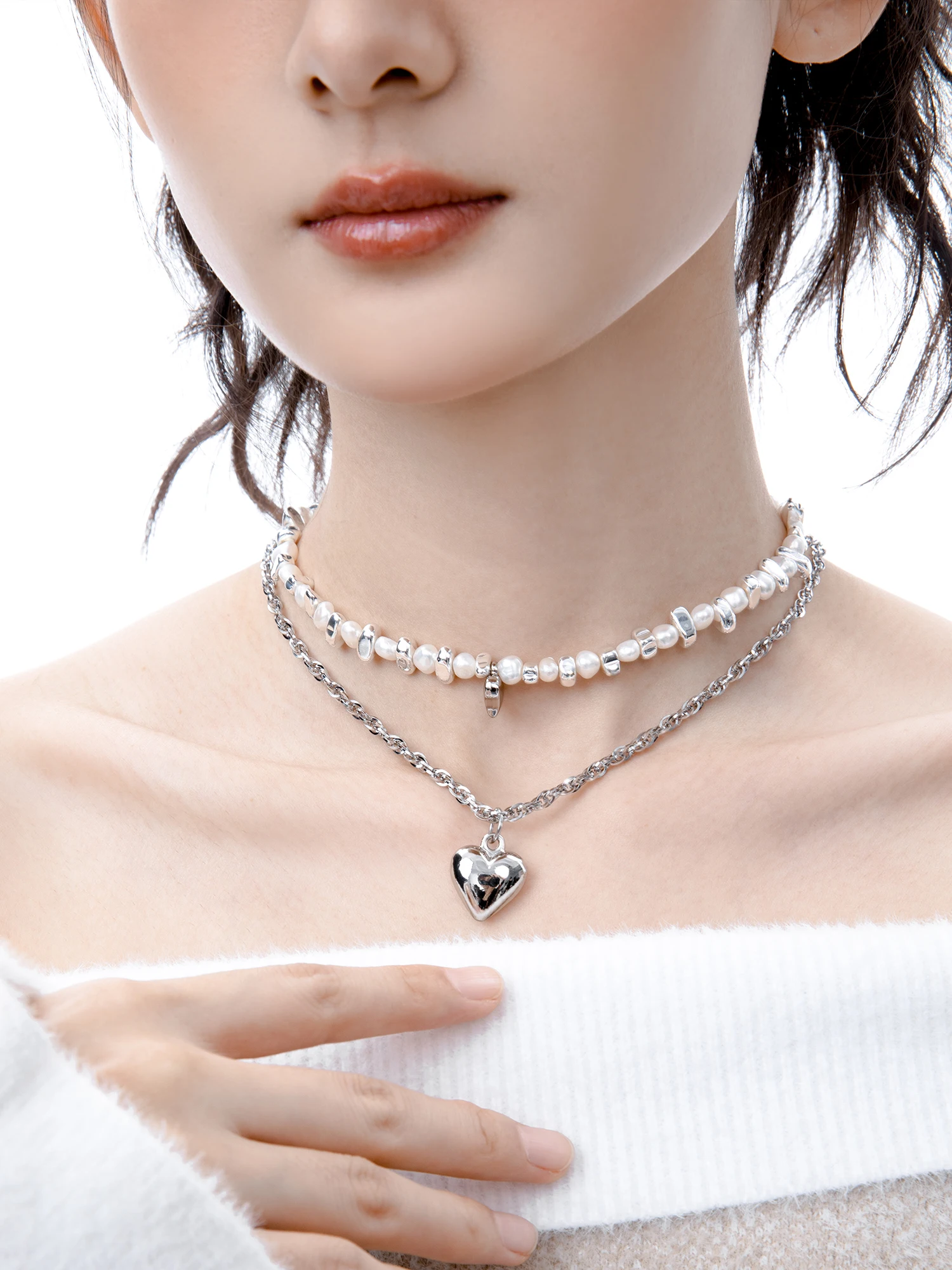 

Original niche choker collarbone chain freshwater pearl necklace