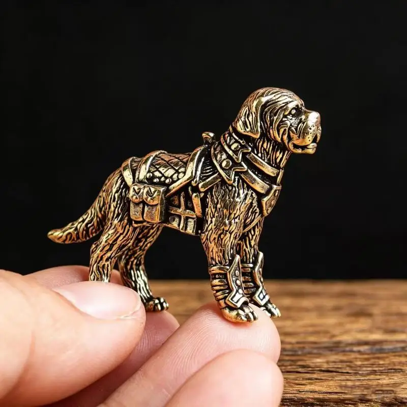 [S]Labrador Retriever Mini Figurines Brass Puppy Statue Desktop Ornaments Vintage Home Decor Crafts