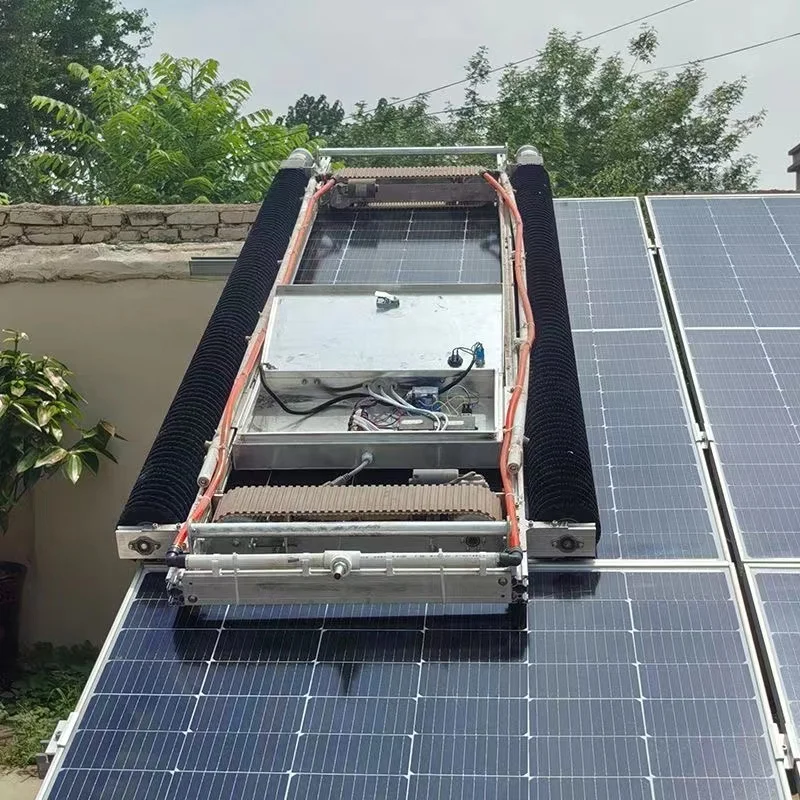 crawler cleaning machine, waterless cleaning machine for harsh terrain photovoltaic farms, crawler solar cleaning robot