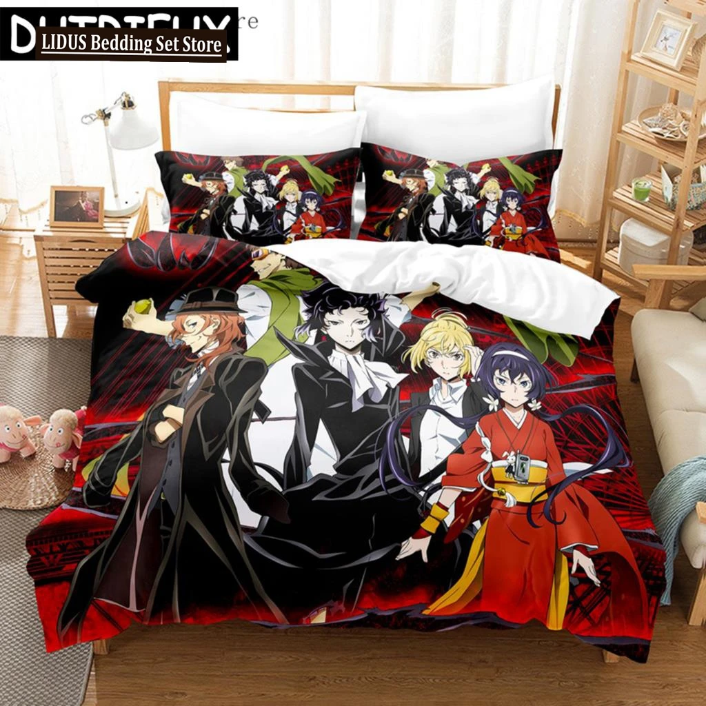 Anime Anime Bungo Stray Dogs Bedding Sets Nakahara Osamu Duvet Cover Queen Pillowcase King Size Decor Home Bedclothes