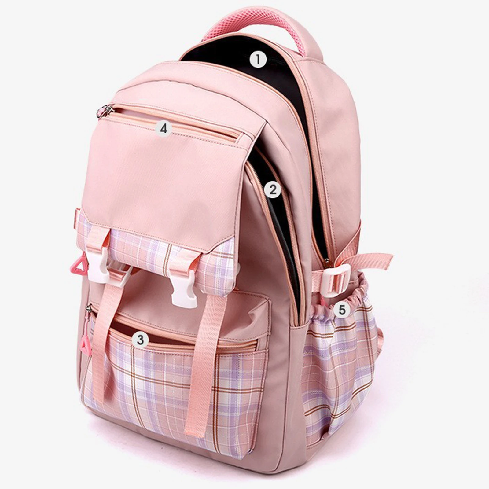 

Сплошной цвет, клетчатый лоскутный минималистичный многослойный рюкзак для ноутбука, студенческий подростковый детский рюкзак, школьный рюкзак, книжная сумка