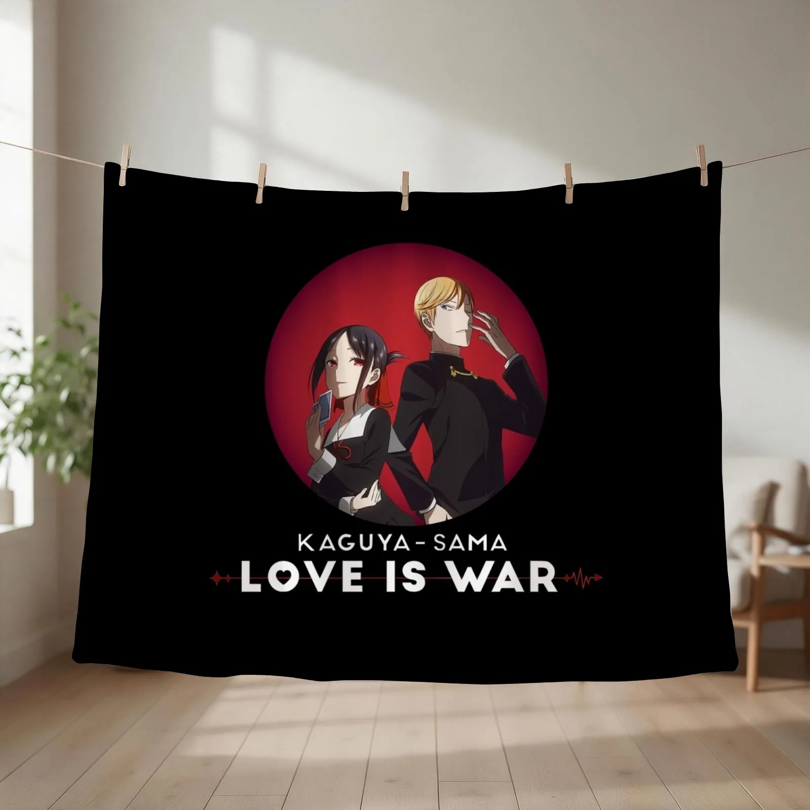 Kaguya Shinomiya x Miyuki Shirogane Throw Blanket couch cozy soft plush fuzzy picnic outdoor blanket