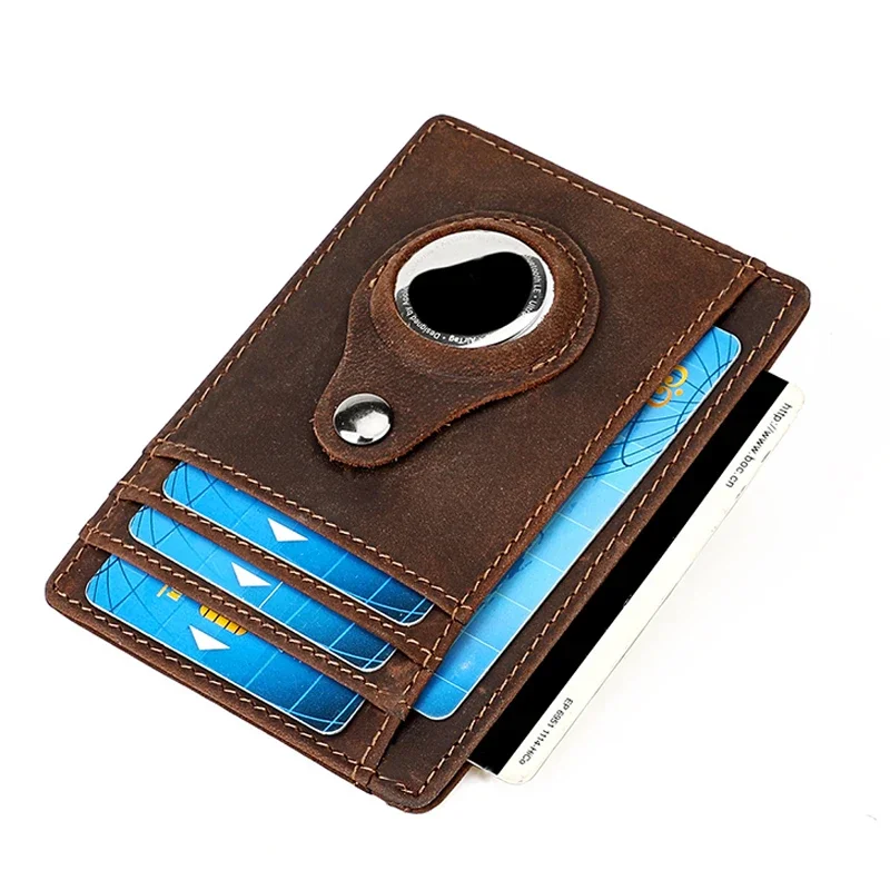 Nowy portfel Airtag Retro Leather do portfela AirTag Etui ochronne na karty Anti Scratch Leather Mężczyźni Kobiety Airtag S96 Alarm Tag Cover