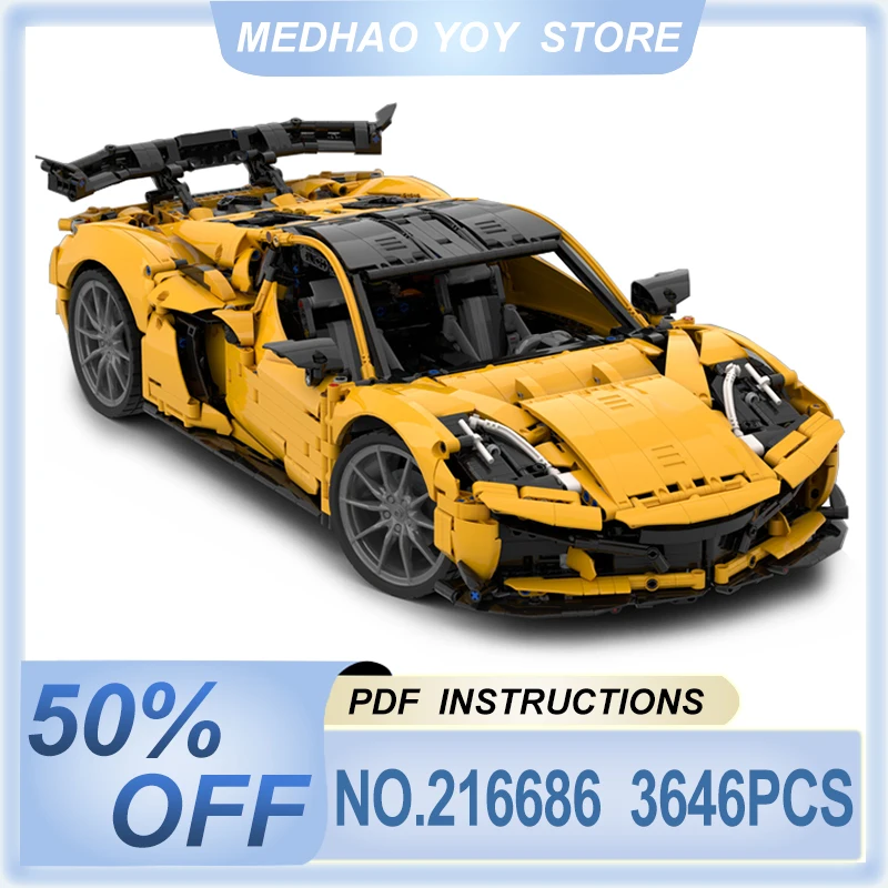 

High-quality New High-Tech MOC-216686 ZR1 1:8 Super Car Racing Vehicle 42172 Building Blocks Bricks Kids DIY Toys Chrismas Gifts