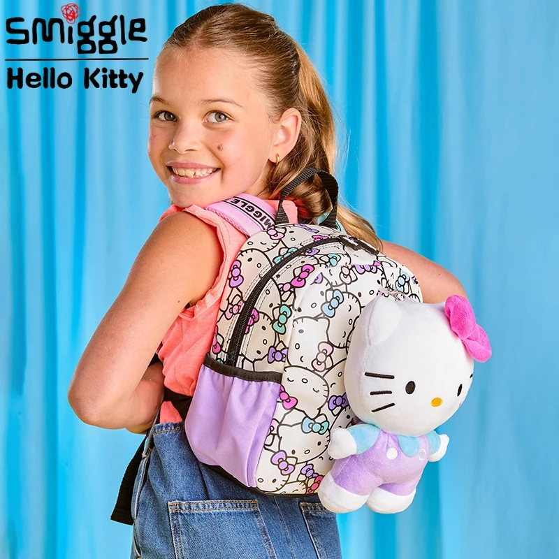 Australia Smiggle Hello Kitty Backpack Cartoon Preschoolers Cartoon Doll Separable Dolls School Bag Anime Backpack Children Gift