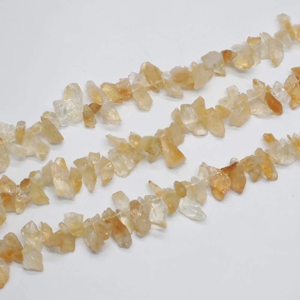 Gains Natural Yellow Citrine Raw Strand Necklace Jewlery Fitting Accessories Free Shipping