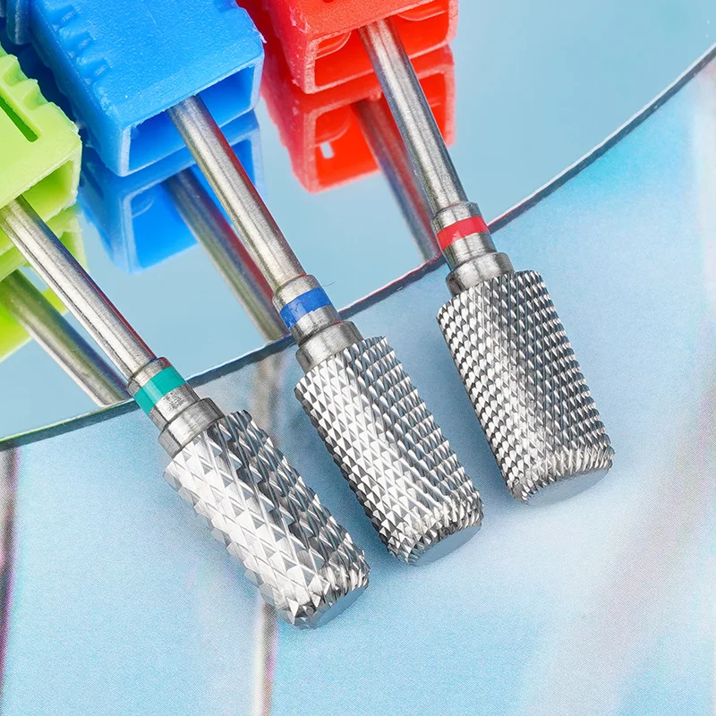 Punta in metallo duro da 3/32'' per manicure pedicure lucidatura gel per cuticole rimuovi polvere per immersione strumento per nail art argento medio/fine