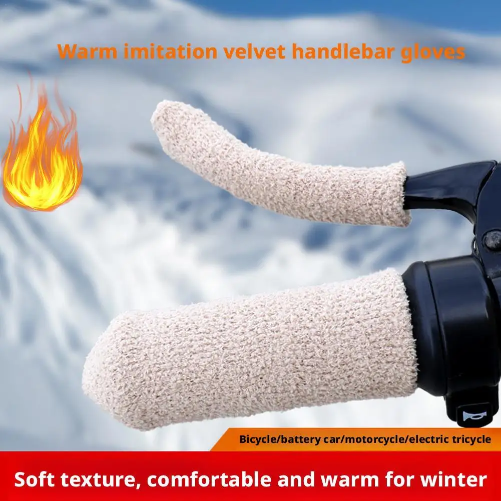 

2Pcs Universal Motorcycle Hand Grips Covers Motorcycle Electric Vehicle Handle Cover Handlebar Cover Coldproof Warm Cover