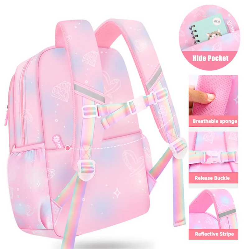 mochila infantil menina,bolsa infantil meninas,Saco Da Escola Da Menina com Grande Capacidade Side-Open Crianças Mochila Escolar Dos Desenhos