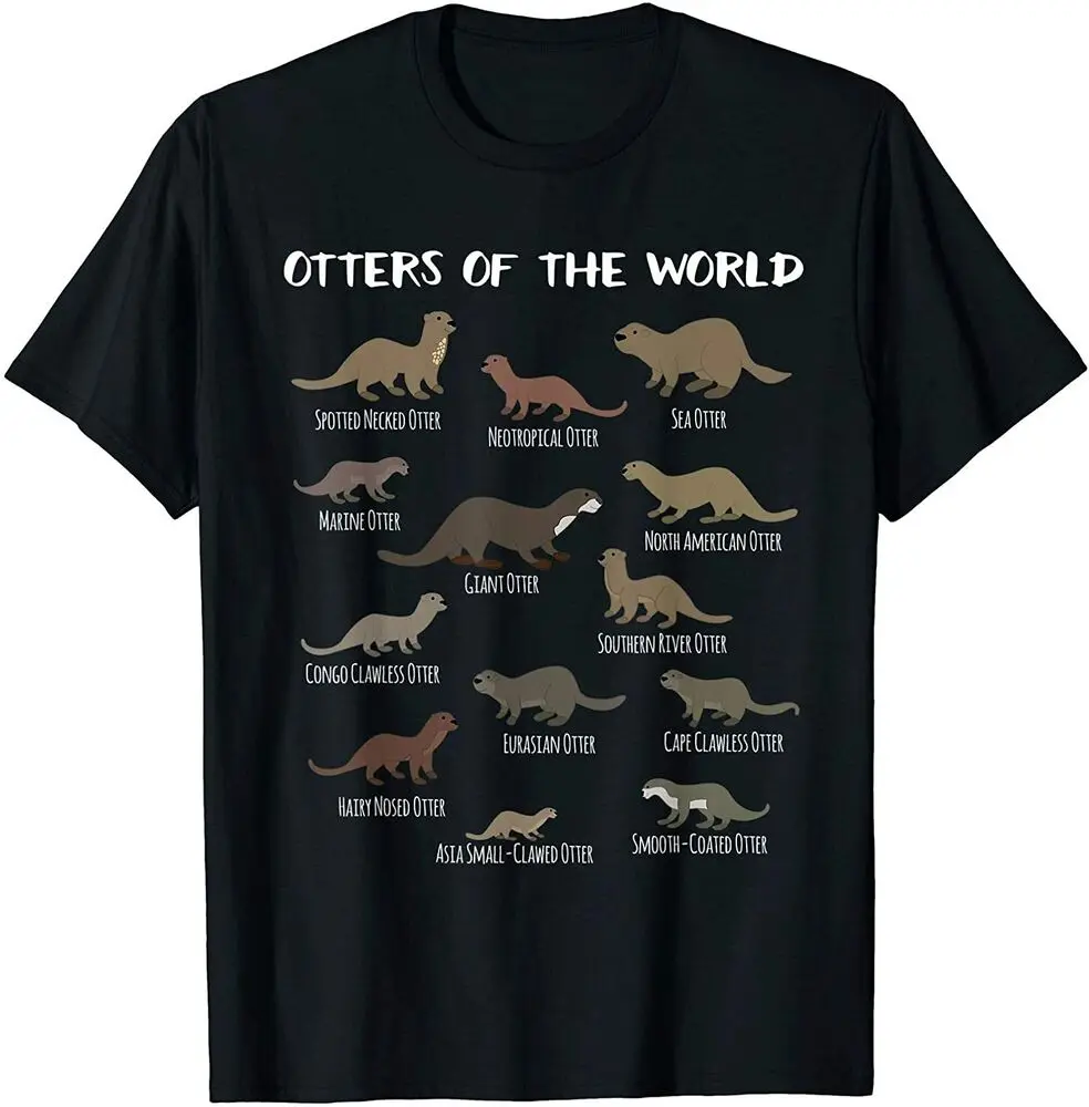 Otters Of The World Sea Otter Giant Otter Educational Gift T-Shirt Summer Tees Cotton Luxury brand vintage oversized