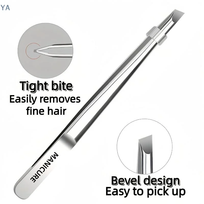 【SA】Stainless Steel Tweezers Tool Suitable For Eyebrow Eyelash Application Beard & Mustache Trimming False Eyebrow Applicator