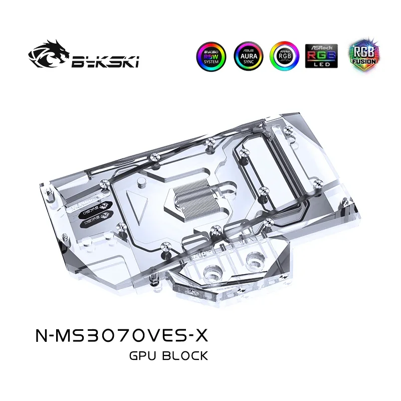 Imagem -03 - Bykski N-ms3070ves-x Bloco de Água Gpu para Msi Rtx 3070 Ventu 3x 8g oc Rtx3070 3060ti Ventu 2x 8g Placa de Vídeo Refrigerador de Água